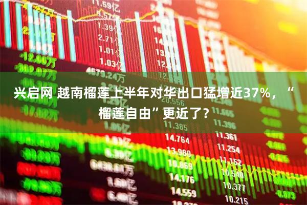兴启网 越南榴莲上半年对华出口猛增近37%,“榴莲自由”更近了?
